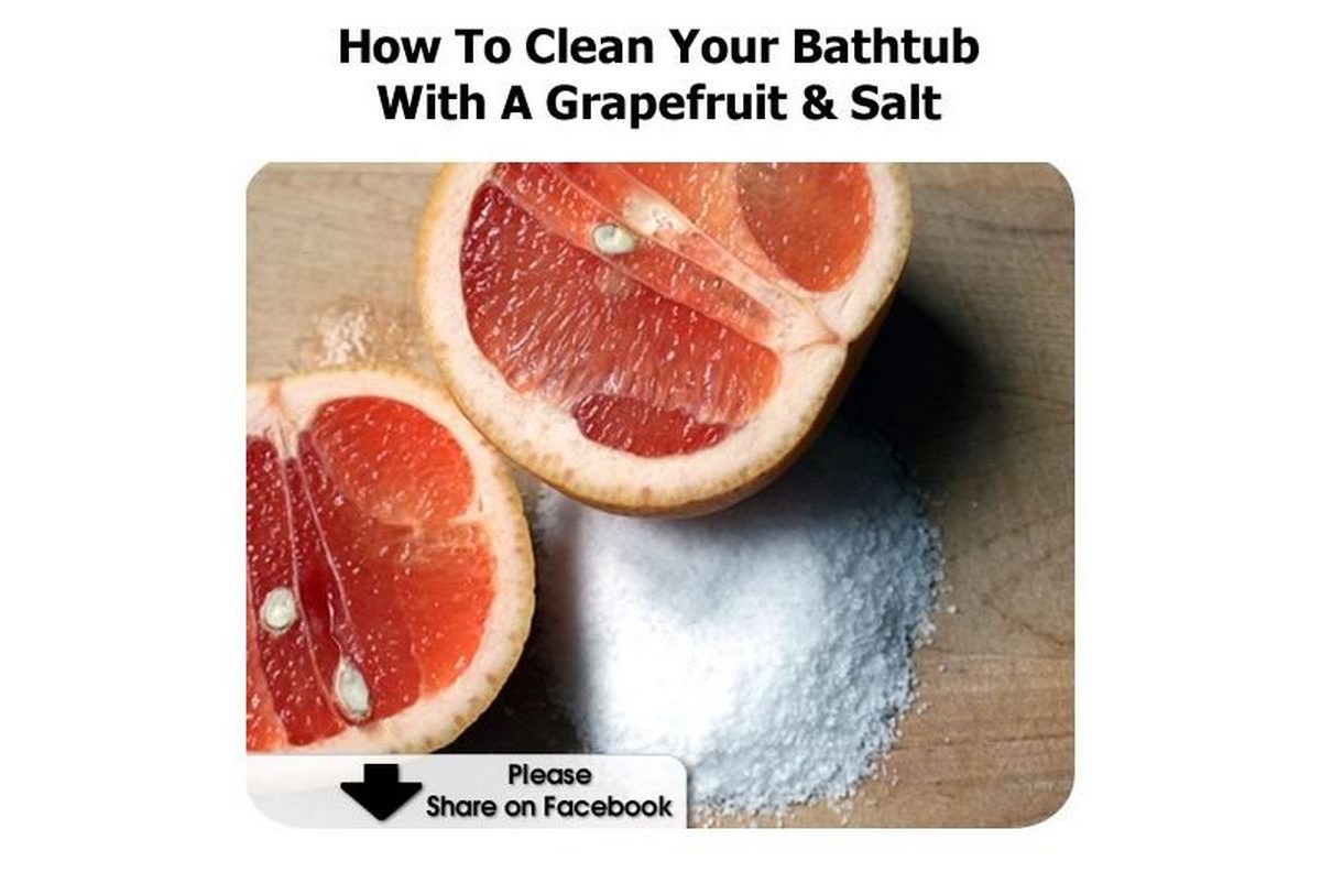 How To Clean Your Bathtub With A Grapefruit & Salt