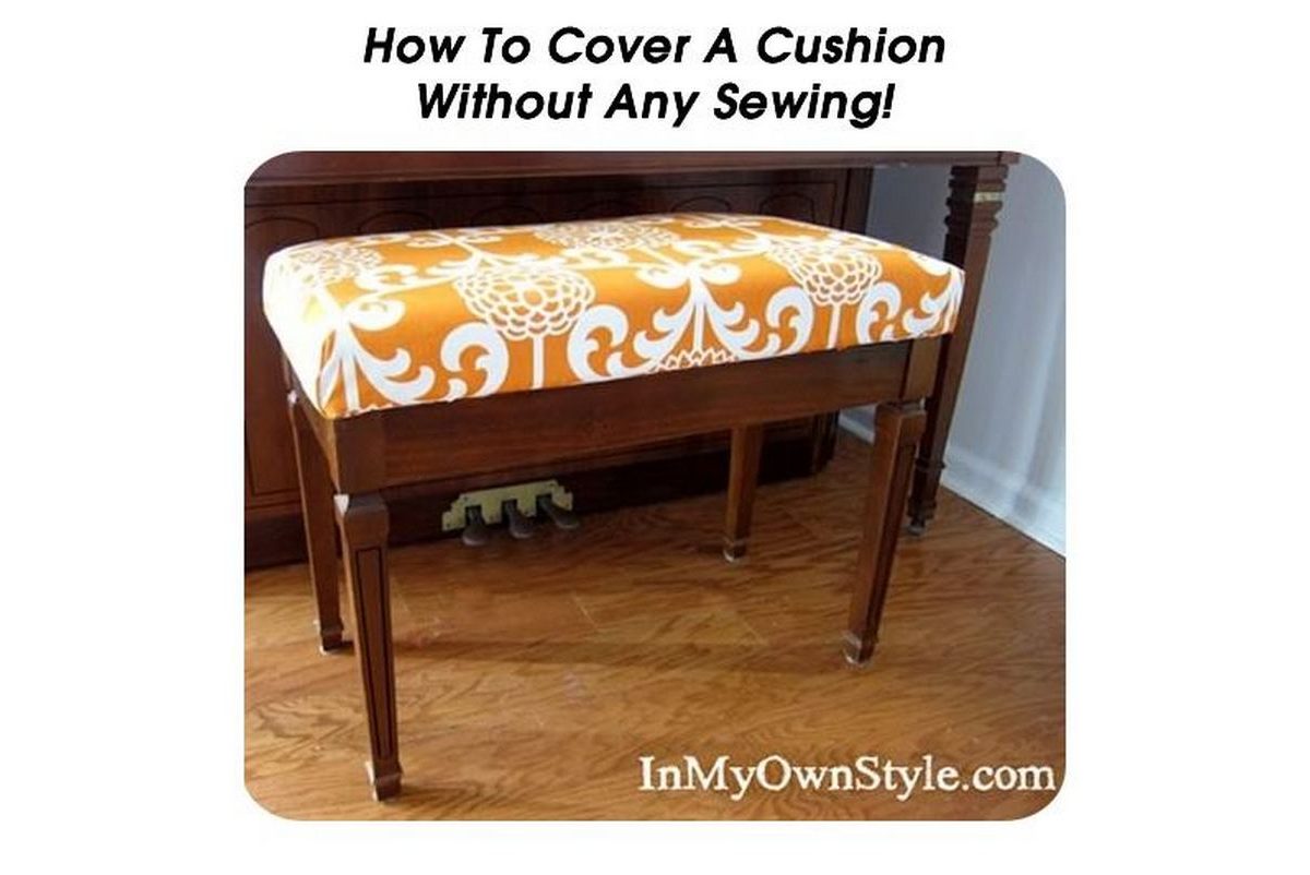 How To Cover A Cushion Without Any Sewing!