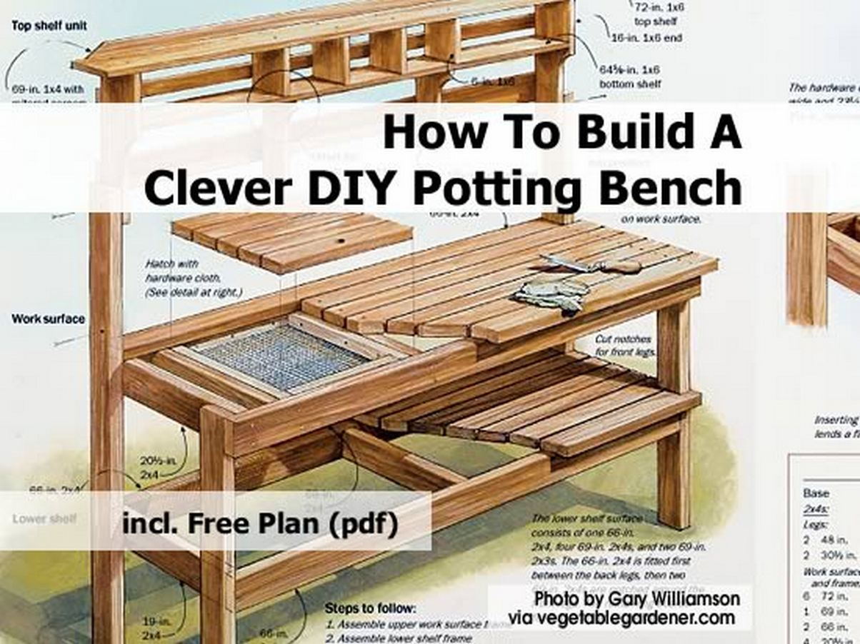 wooden bench plans-potting bench plans – Woodwork Deals 