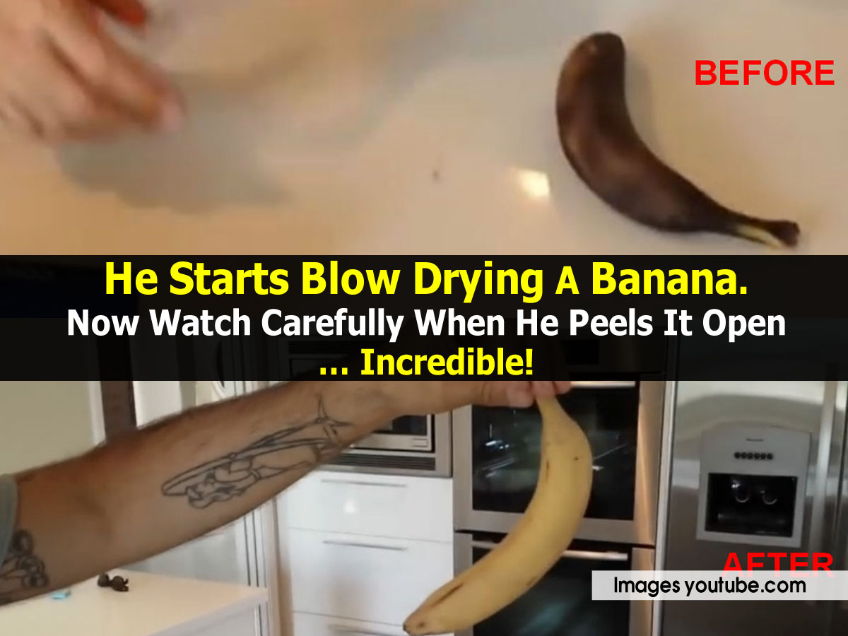 He Starts Blow Drying A Banana. Now Watch Carefully When He Peels It