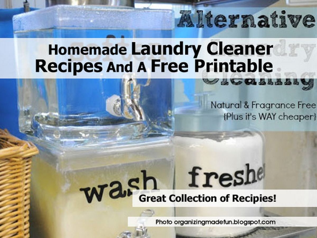 Homemade Laundry Cleaner Recipes And A Free Printable