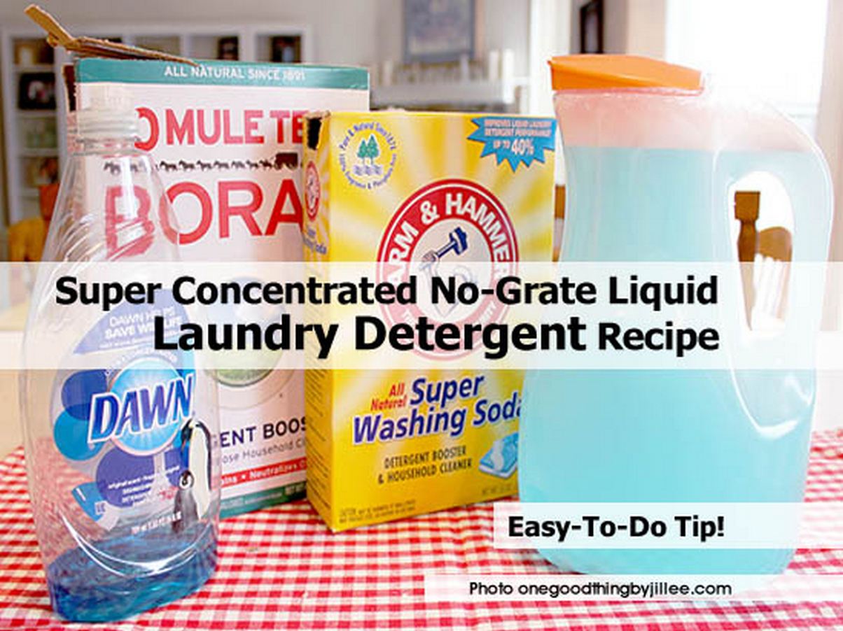 Super Concentrated NoGrate Liquid Laundry Detergent Recipe