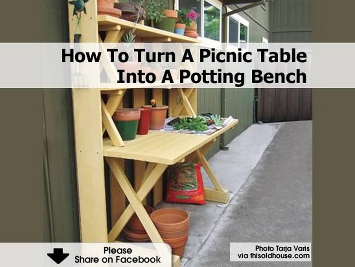How To Turn A Picnic Table Into A Potting Bench