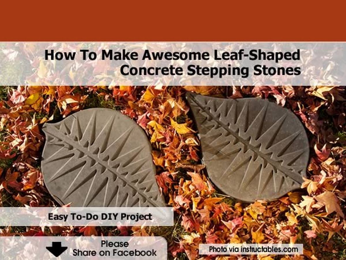 How To Make Awesome LeafShaped Concrete Stepping Stones
